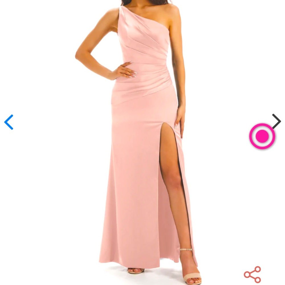 Chic See blushing pink color dress, slit, size 14